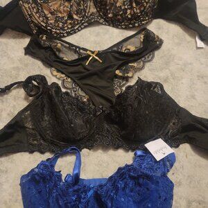 Fredericks 3 bras 1 panty 36Ds - 2 with tags all are new.